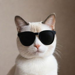 A stylish cat confidently sporting a pair of sleek sunglasses