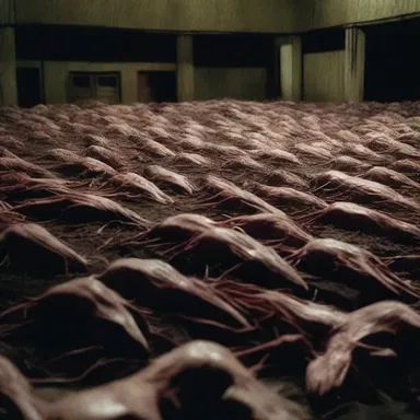 As the camera panned over the decaying carcasses, the audience could practically smell the putrescence in the horror film.