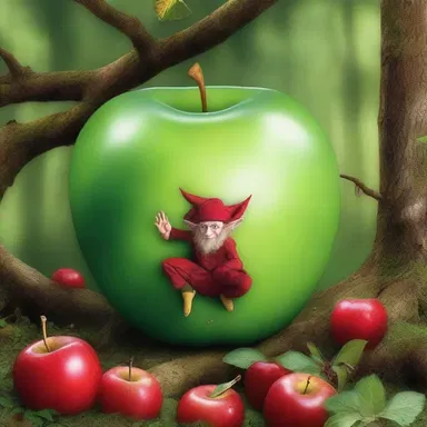 In the mystical realm of elves, a cursed apple was known to possess the power of turning everything it touched into rottenness.