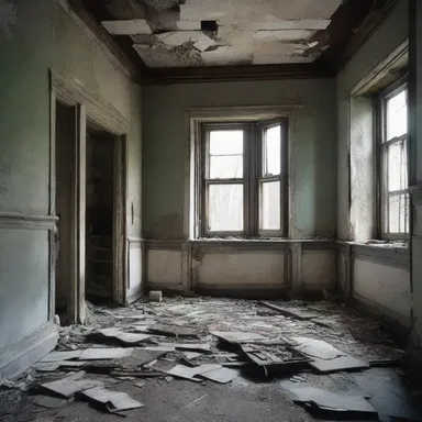 The abandoned house had fallen into disrepair, with crumbling walls and a pervasive rottenness that permeated the entire building.