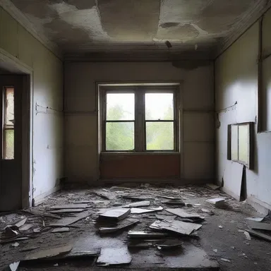 The abandoned house had fallen into disrepair, with crumbling walls and a pervasive rottenness that permeated the entire building.