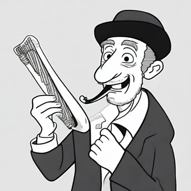 In the cartoon, the character played a catchy tune on a jews' harp to entertain the audience.