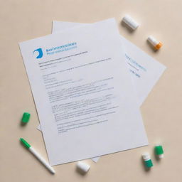 A definition of pharmaceuticals artistically displayed on a background that complements a white cardstock.