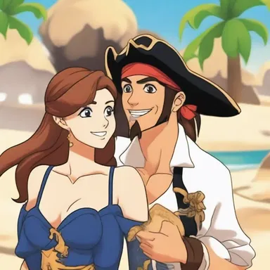 In the heartwarming movie, the protagonist fell in love with a one-eyed pirate.