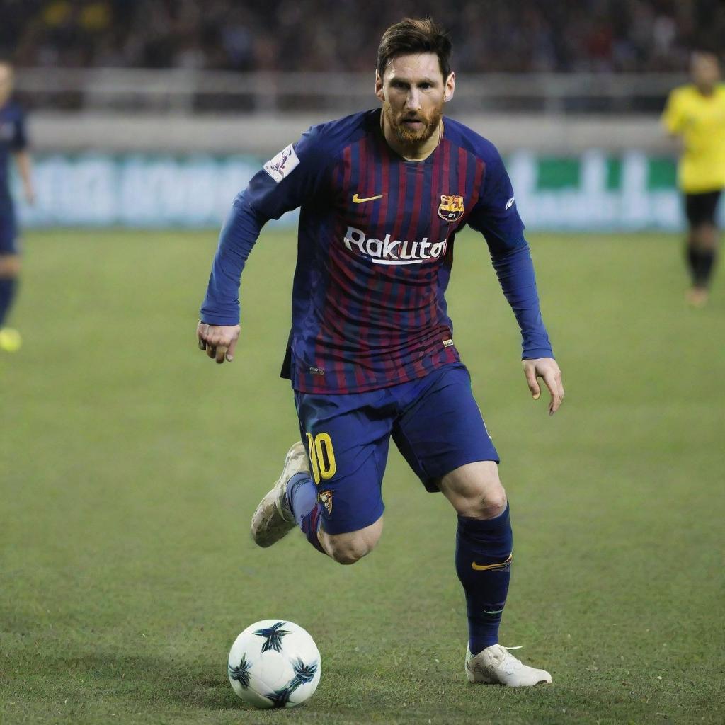 Lionel Messi in action on the football field