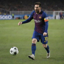 Lionel Messi in action on the football field