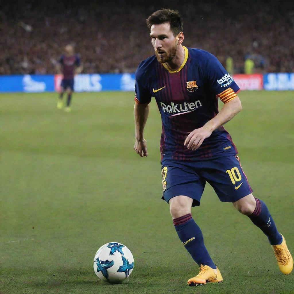 Lionel Messi in action on the football field