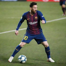 Lionel Messi in action on the football field