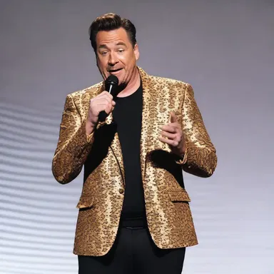 The comedian had a sneering humor that left the audience in stitches.
