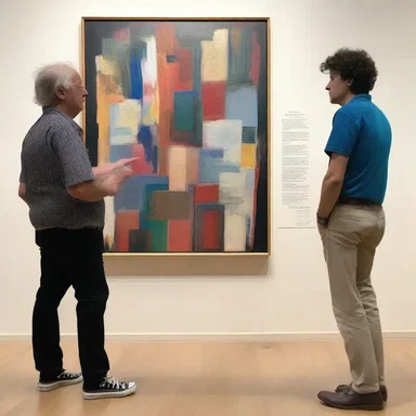 As a master of words, the rhetorician used his persuasive skills to describe the strokes, colors, and emotions behind the artist's painting during the gallery opening.