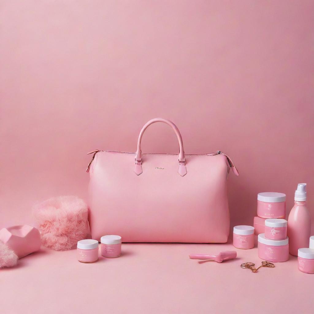 An ultra-high-definition 8k resolution cover photo for a Facebook page named 'Pink Friday', theme is feminine and revolves around women's products sales, with a vibrant pink color palette.