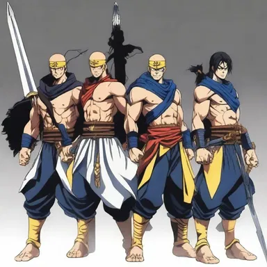 In the anime series, the main characters form a powerful triplet of warriors.