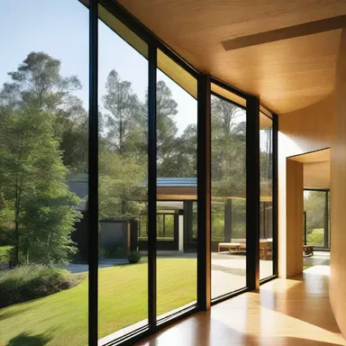 The architect incorporated a stunning triplet of windows into the modern house design.