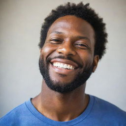 A vibrant image of a healthy and happy black man, glowing with life and vitality.