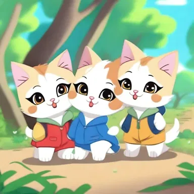 In the animated series, the main characters are adorable triplet kittens who go on exciting adventures together.
