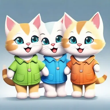 In the animated series, the main characters are adorable triplet kittens who go on exciting adventures together.
