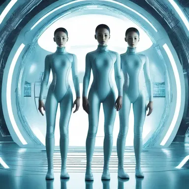 In the futuristic novel, the protagonist encounters a set of triplets with telepathic abilities, causing a stir in the scientific community.