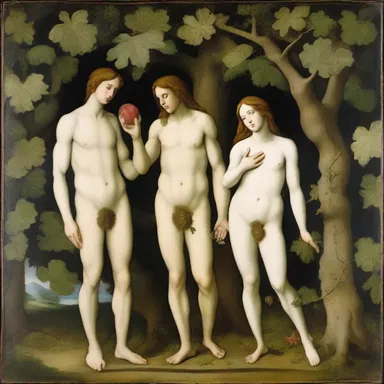 In some religious paintings, Adam and Eve are depicted wearing fig leaves to cover their shame.