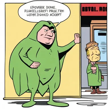 In the comic strip, the character jokingly wore a fig leaf costume to protect their privacy.