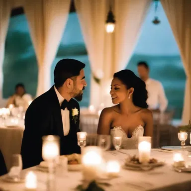 The polyphonic music playing softly in the background created a romantic atmosphere during the couple's candlelit dinner.