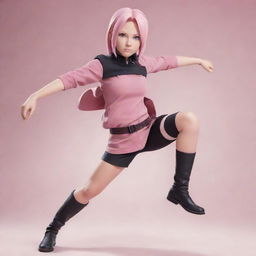 Sakura Haruno from Naruto anime in a dynamic pose