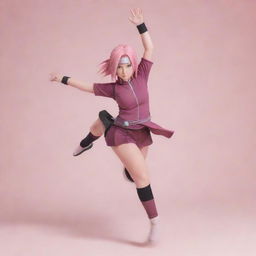 Sakura Haruno from Naruto anime in a dynamic pose