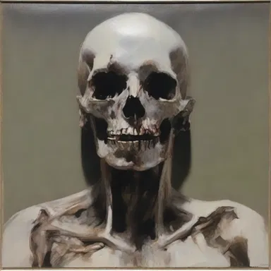 The artist created a haunting painting that depicted a figure asphyxiating, symbolizing the suffocating effects of modern society.