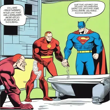 In the comic strip, the villain planned to asphyxiate the superheroes by trapping them in a room with no oxygen supply.