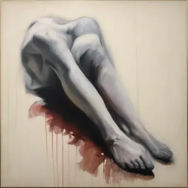 The artist's painting depicted a suffocating figure to symbolize the feeling of being asphyxiated by societal expectations.