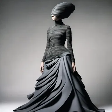 The fashion designer created a unique and avant-garde dress that seemed to asphyxiate the traditional norms of fashion.