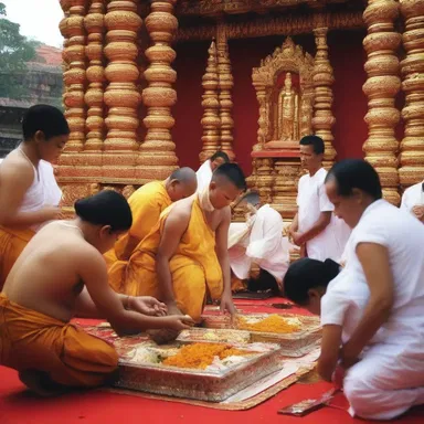 During the religious ceremony, the devotees performed a ritual that symbolized their willingness to asphyxiate their worldly desires and dedicate themselves completely to God.