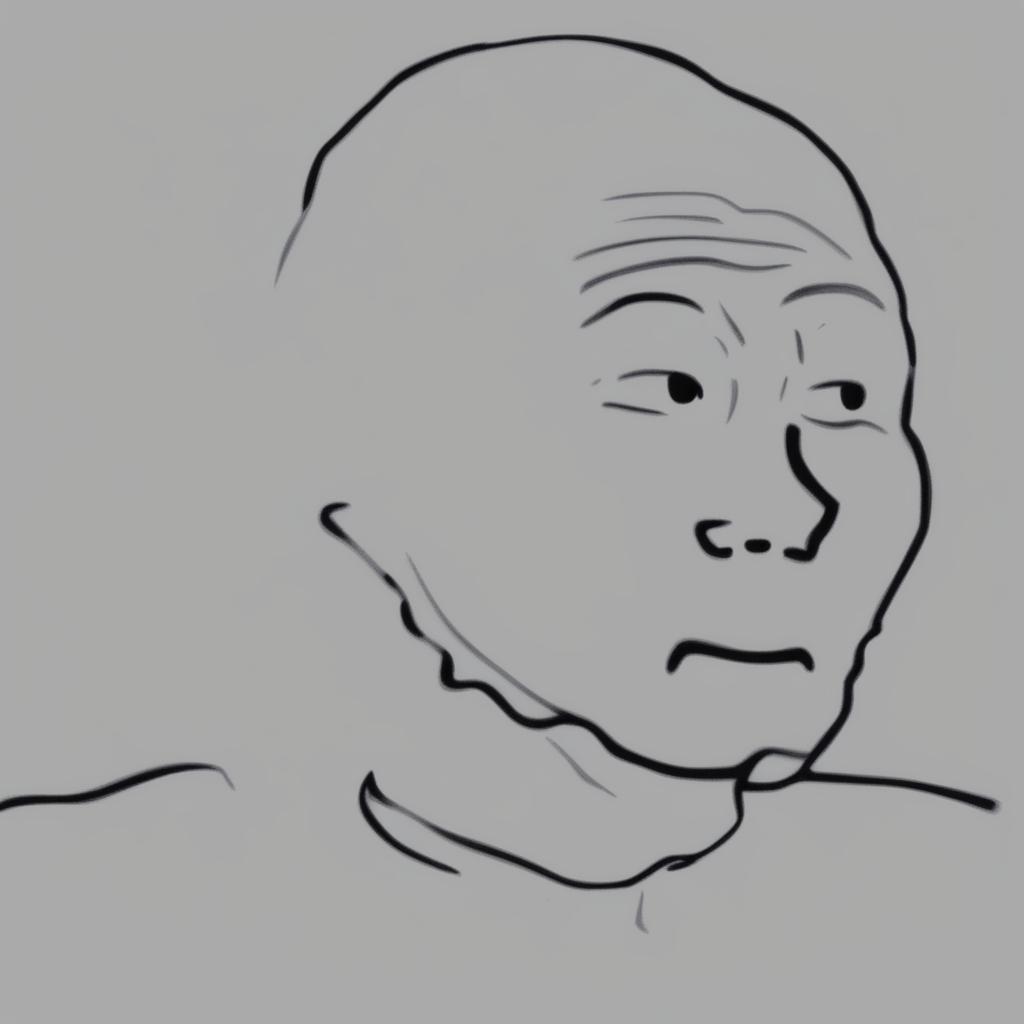 A high-quality digital art image of the well-known Wojak character, depicted as obese