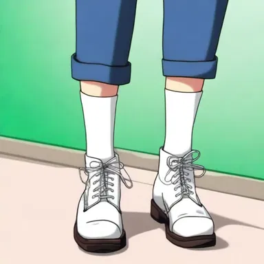 In the popular anime series, the main character always wears congress shoes to give them a stylish and unique look.