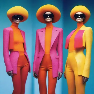 The fashion photographer used orthochromatic film to capture the vibrant colors of the model's outfit.