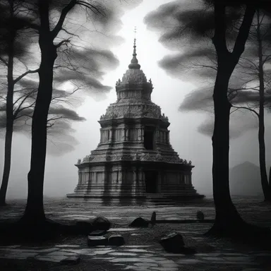 The religious artist used orthochromatic film to create a mystical atmosphere in his photographs of sacred places.