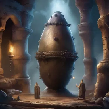 In the fantastical realm of dragons and wizards, a megaton bomb was hidden away in a secret underground chamber, guarded by magical creatures.