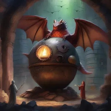 In the fantastical realm of dragons and wizards, a megaton bomb was hidden away in a secret underground chamber, guarded by magical creatures.