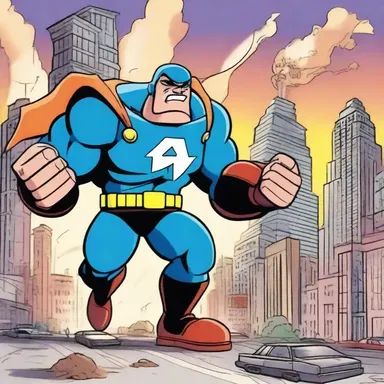 In the cartoon series, the heroic character races against time to stop the villain who plans to unleash a devastating megaton bomb on the city.