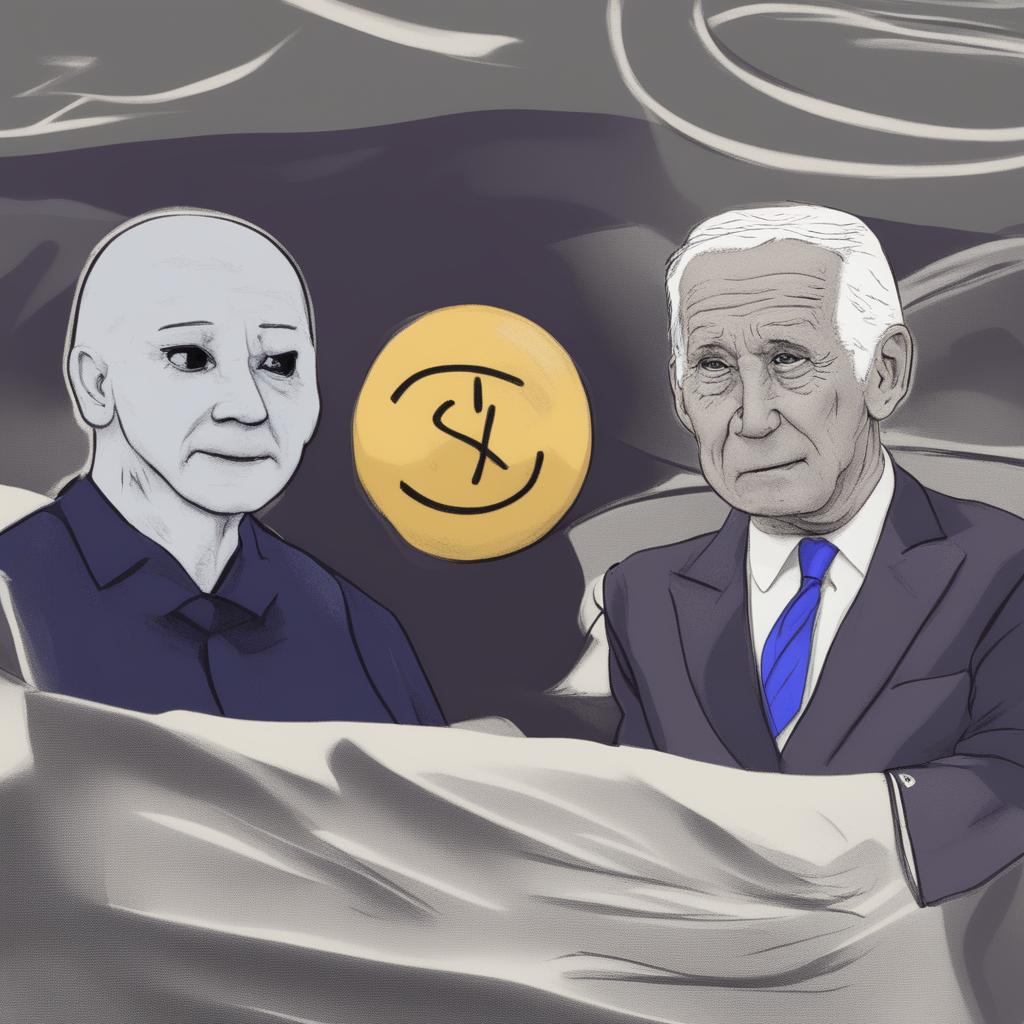 A high-quality digital art image depicting a fusion of Joe Biden and the meme character, Soy Wojak