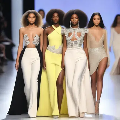 The fashion designer showcased her latest collection with models walking down the runway and embracing each other as a symbol of unity and love.