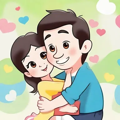 The cartoon characters shared a heartwarming embracement, bringing smiles and joy to the audience.