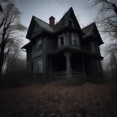 The haunted house was devilishly terrifying, with strange noises and mysterious shadows lurking in every corner.