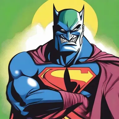 The villain in the comics crossed his arms and grinned devilishly, knowing he had defeated the superhero.
