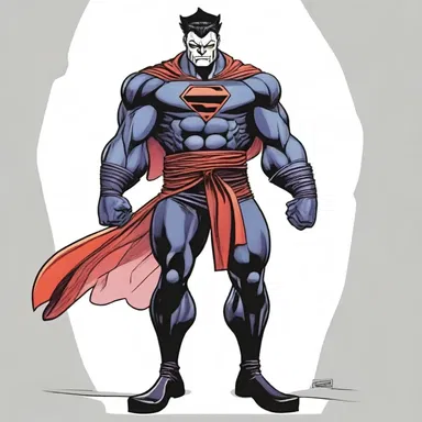 The villain in the comics crossed his arms and grinned devilishly, knowing he had defeated the superhero.
