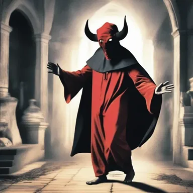 The mischievous spirit danced devilishly around the church, causing the worshippers to fear for their souls.