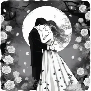 In the moonlit garden, they shared a devilishly passionate kiss that left them both yearning for more.