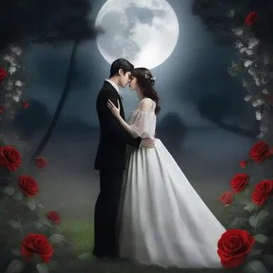 In the moonlit garden, they shared a devilishly passionate kiss that left them both yearning for more.