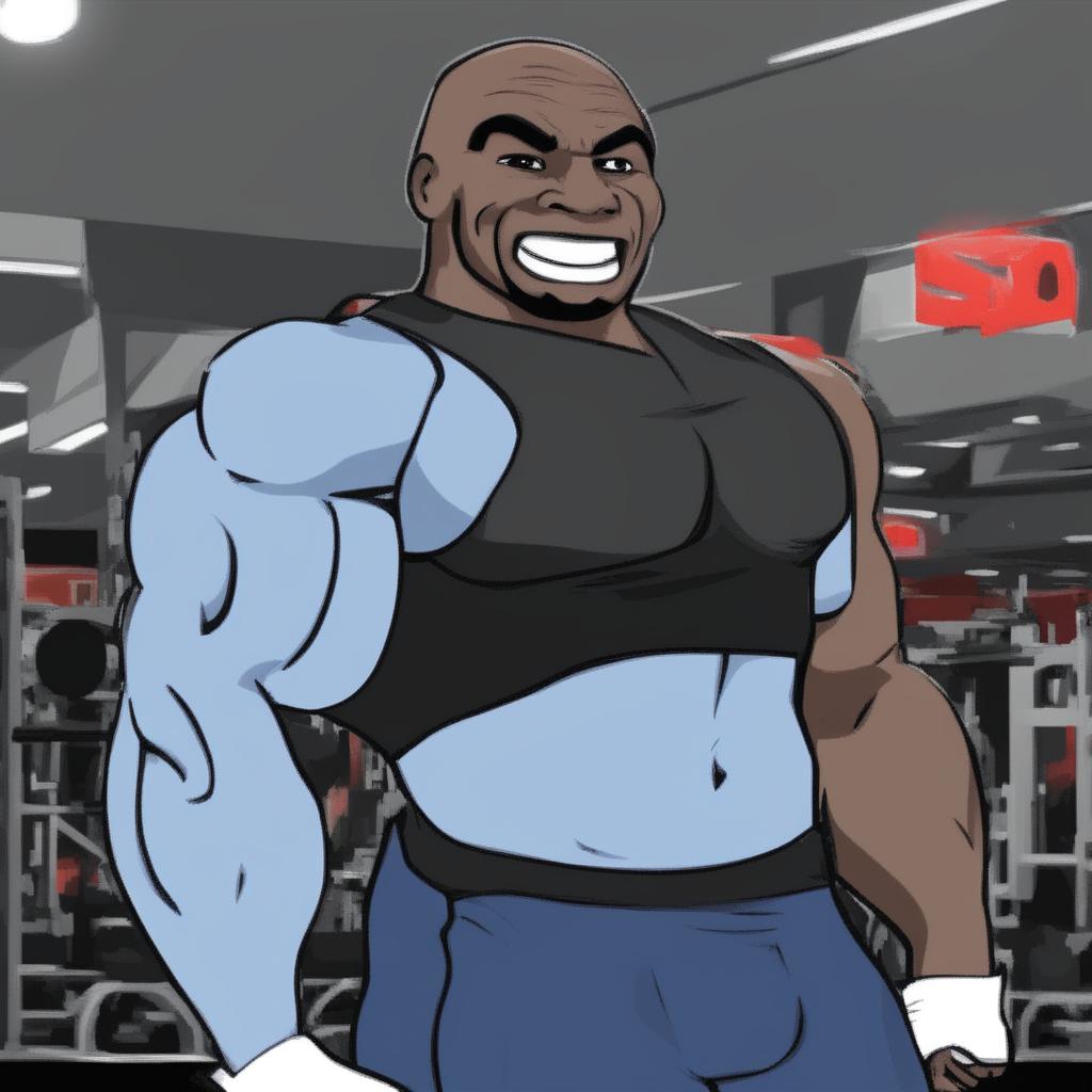 A high-quality digital art image depicting a fusion of Ronnie Coleman and the meme character, Happy Wojak