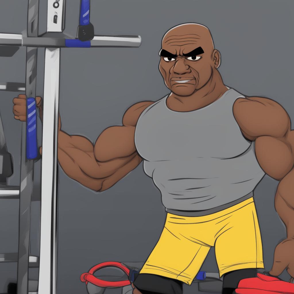 A high-quality digital art image depicting a fusion of Ronnie Coleman, the professional bodybuilder, and the meme character, Wojak