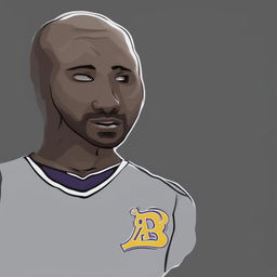 A high-quality digital art image depicting a fusion of Kobe Bryant and the meme character, Wojak